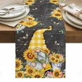 thumbnail image 1 of Gnomes Black Table Runner - 60 Inch Long, Kitchen Dining Table Runner Dresser Scarves, Yellow Sunflower Floral Bee Summer Spring Farmhouse Decor for Coffee Tables Wedding Party Banquet, 1 of 8