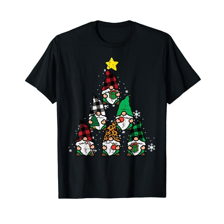 Gnomes Christmas Tree Funny Xmas Holidays Men Women Kids T-Shirt