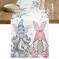 thumbnail image 1 of Gnomes Easter Table Runner - 48 Inch Long Colorful Spring Floral Weeping Eggs Cotton and Linen Blended Dress Scarves Farmhouse Table Runner for Kitchen Dining, Coffee Table, 13" x 48", 1 of 8