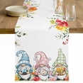 thumbnail image 1 of Gnomes Easter Table Runner - 48 Inch Long Eucalyptus Spring Floral Weeping Eggs Farmhouse Cotton and Linen Blended Dress Scarves Farmhouse Table Runner for Kitchen Dining, Coffee Table, 13" x 48", 1 of 8