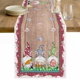 thumbnail image 1 of Gnomes Easter Table Runner - 70 Inch Long Eggs Tulips Spring Floral Retro Art Wooden Cotton and Linen Blended Dress Scarves Farmhouse Table Runner for Kitchen Dining, Coffee Table, 13" x 70", 1 of 8
