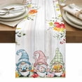 thumbnail image 1 of Gnomes Easter Table Runner - 90 Inch Long, Kitchen Dining Table Runner Dresser Scarves, Eucalyptus Spring Floral Eggs Leaves Wooden Farmhouse Decor for Coffee Tables Wedding Party Banquet, 1 of 8