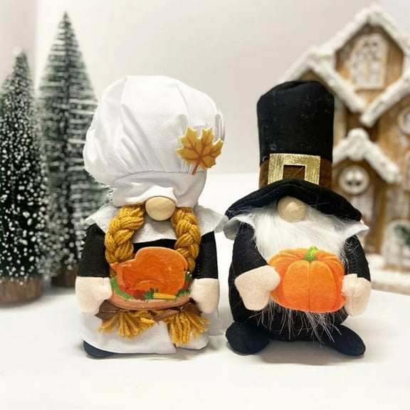 Gnomes Fall Decorations 2 Pack,Thanksgiving Gnomes Pumpkins Table Decor for Home Farmhouse Indoor Thanksgiving Gifts