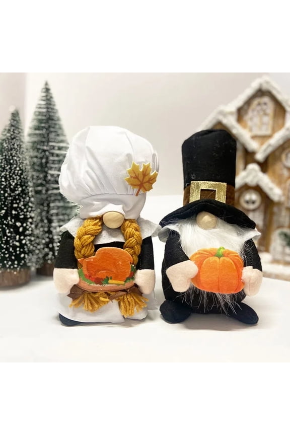 Gnomes Fall Decorations 2 Pack,Thanksgiving Gnomes Pumpkins Table Decor for Home Farmhouse Indoor Thanksgiving Gifts