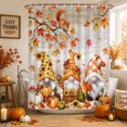 thumbnail image 1 of Gnomes Fall Shower Curtains for Bathroom, Maple Leaf Thanksgiving Pumpkins Brown Wood Waterproof Fabric Shower Curtain, Decorative Bathroom Curtain for Bathtub, 36"x72", No Hooks Included, 1 of 9