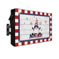 thumbnail image 1 of Gnomes Five-pointed Star Outdoor TV Cover 70 to 75 Inch Waterproof, Retro Wooden Stripes Buffalo Red White Lace 600D Oxford TV Covers with Zipper, Outside Flat TV Screen Protector 68"Wx42"Hx4.5"D, 1 of 7