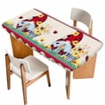 thumbnail image 1 of Gnomes Flowers Table Cloths for 6 Foot Rectangle Tables, Spring Farmhouse Botanical Floral Striped Patio Waterproof Elastic Fitted Tablecloths, Washable Rectangular Table Cover for Camping, 1 of 8