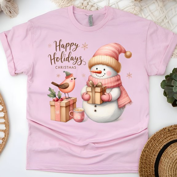 Gnomes Graphic T-Shirt | Cute My Gnomies Tee for Men Women Kids, Light Pink, Size L