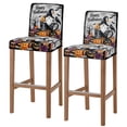 thumbnail image 1 of Gnomes Halloween Bar Stool Covers - Stretch Dining Chair Covers Set of 2, Horror Pumpkins Black Trees Grey Bar Chair Cover Removable Counter Stool Pub Chairs Slipcovers Protectors for Kitchen/Cafe, 1 of 9