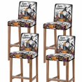 thumbnail image 1 of Gnomes Halloween Bar Stool Covers - Stretch Dining Chair Covers Set of 4, Horror Pumpkins Black Birds Trees Bar Chair Cover Removable Counter Stool Pub Chairs Slipcovers Protectors for Kitchen/Cafe, 1 of 9