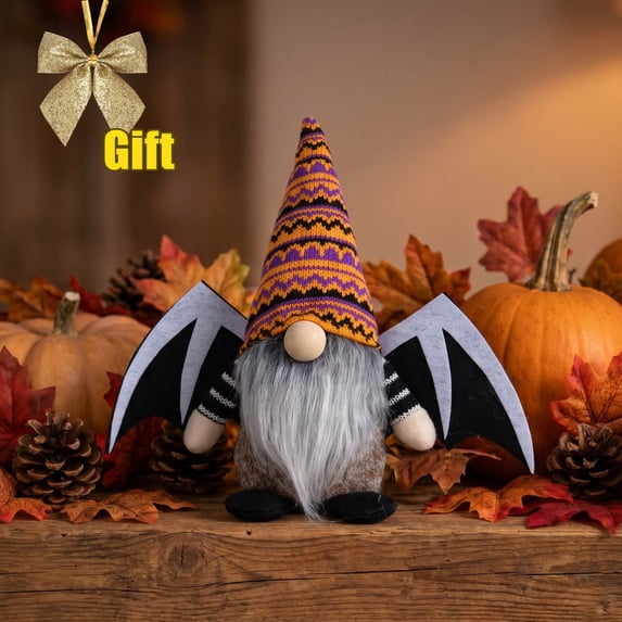 Gnomes Halloween Decorations Handmade Knitted Gnome,Home Tabletop Ornaments Stuffed Faceless Old Man for Home Office Table Fireplace Mantel Party Decor Gift 11"