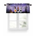 thumbnail image 1 of Gnomes Halloween Kitchen Valances for Windows Purple Pumpkin Black Cat Bat Valance Curtains&nbsp; for Kitchen /Living Room/Bedroom/ Bathroom Decor, 42"x12 " ,Rod Pocket 1 Panel,, 1 of 7