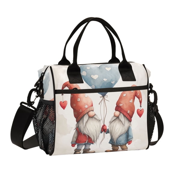 Gnomes Hearts Balloon Cooler Bag Lunch Bag Soft Cooler Cooling Tote Insulated Lunch Box for Adult Men Women