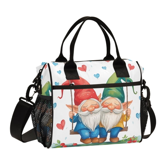 Gnomes Hearts Swing Cooler Bag Lunch Bag Soft Cooler Cooling Tote Insulated Lunch Box for Adult Men Women