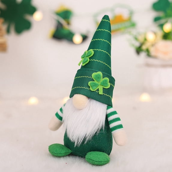 Gnomes Plush Collectible Figurine Cute St Patricks Day Gifts for Shelve St.Patrick's Day Gnomes Plush Decorations March Saint Paddy's Day Handmade Spring Gift Party Decorations Boys' Style