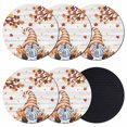 thumbnail image 1 of Gnomes Pumpkin Fall Coasters Set of 6, Absorbent Coasters for Drinks, Thanksgiving Branches Wooden Maple Leaves Coaster for Desk Coffee Table Protection, Home Decor House Warming Gifts 4", 1 of 8