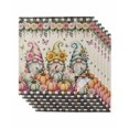 thumbnail image 1 of Gnomes Pumpkins Fall Cloth Napkins Set of 6 Reusable Dinner Napkins, Orange Pink Thanksgiving Floral Rustic Cocktail Napkin Washable Table Napkins for Wedding/Holiday Party/Baby Shower 20"x20", 1 of 7