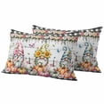 thumbnail image 1 of Gnomes Pumpkins Fall Outdoor Waterproof Pillow Covers, Orange Pink Thanksgiving Botanical Decorative Rectangle Throw Pillowcase Sofa Cushion Sham for Patio/Couch/Chair, 20"x12" 2 Pack, 1 of 8