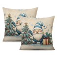thumbnail image 1 of Gnomes Short Christmas Tree Gift Throw Pillow Covers Modern Throw Pillow Case 2 Pack Vintage Throw Cushion Case for Room Home Patio Bedroom Livingroom, 1 of 7