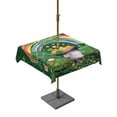 thumbnail image 1 of Gnomes St. Patrick's Day Outdoor Tablecloth - 54x54 Inch Square Dining Table Cover, Green Lucky Clovers Rainbow Waterproof Outdoor Table Cloth with Umbrella Hole & Zipper for Picnic/Patio/Party, 1 of 7