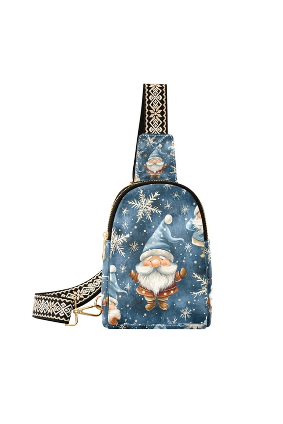 Gnomes Star Snowflakes Crossbody Bags Fanny Pack Sling Bag for Travel Chest Bag Shoulder Bag for Women Trendy