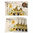 thumbnail image 1 of Gnomes Sunflower Placemats Set of 6, Bees Branches Floral Watercolor Placemats for Dining Table, Place Mats for Kitchen Tabletop, Waterproof Wipeable Dining Table Mats Set, 1 of 9