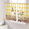 thumbnail image 1 of Gnomes Sunflower Sheer Curtains 54 Inch Length 2 Panels for Living Room, Yellow Checkered Pastoral Botanical Wooden Voile Kitchen Curtain Set, Luxury Privacy Drapes Window Treatment for Bedroom, 1 of 7