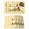 thumbnail image 1 of Gnomes Sunflowers Placemats Set of 4, Pastoral Botanical Yellow Plaid Placemats for Dining Table, Place Mats for Kitchen Tabletop, Waterproof Wipeable Dining Table Mats Set, 1 of 9