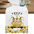 thumbnail image 1 of Gnomes Sunflowers Table Runner 48 Inches, Country Yellow Floral Bees Daisy Bed Runner Dresser Scarves Tabletop for Indoor Outdoor Parties/Ceremony/Banquet, 13" x 48", 1 of 9