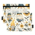 thumbnail image 1 of Gnomes and Sunflower 2 Pack Pencil Pouch for 3 Ring Binder Smooth Zipper Folders with Pockets Clear Window Pencil Case, 1 of 6