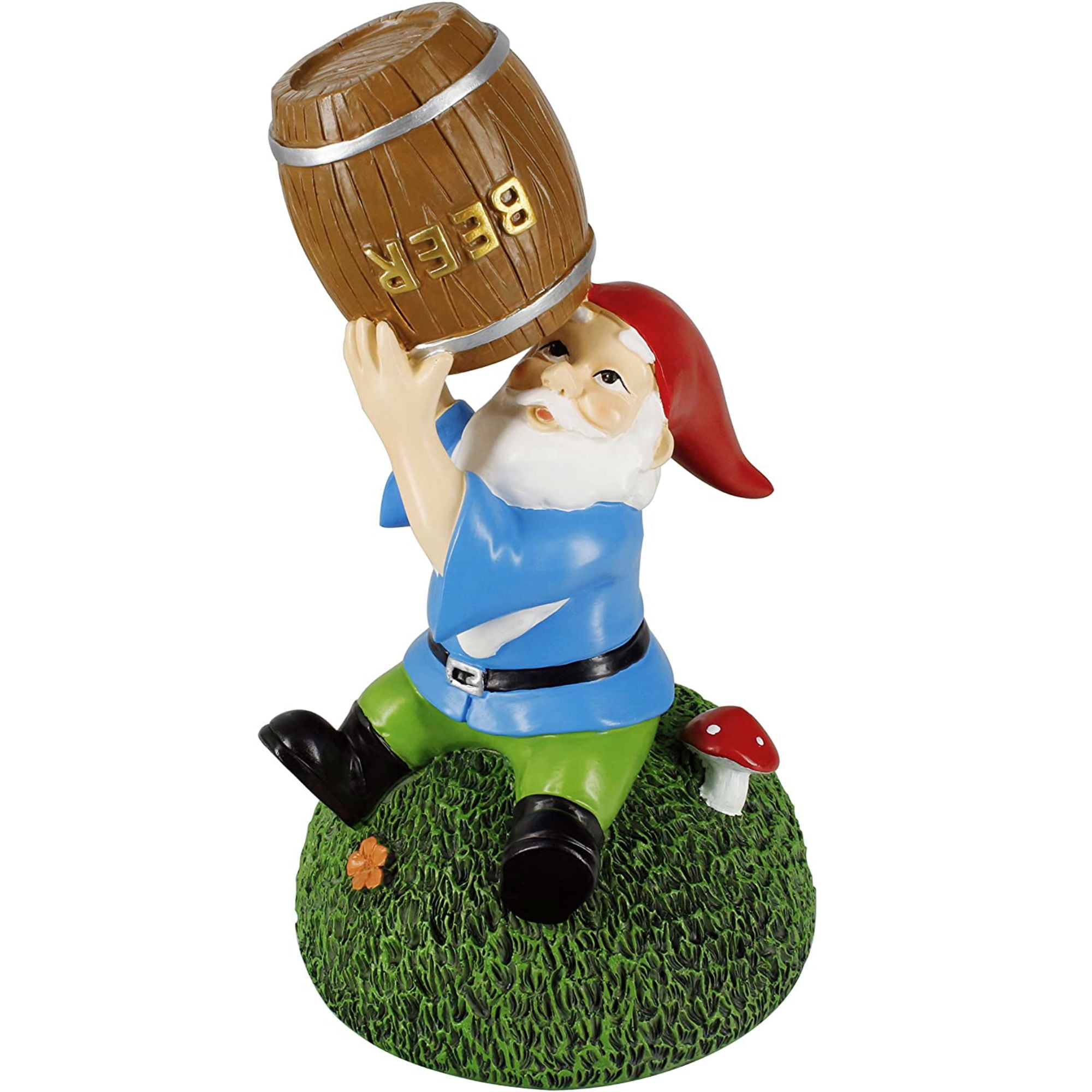 Gnometastic Beer Guzzling Garden Gnome Statue - Indoor/Outdoor Funny Lawn Gnome