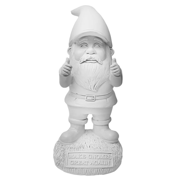 Gnometastic Make Gnomes Great Again Garden Gnome Statue/Funny Lawn Gnome and Garden Decoration, 9.5 Inches (Unpainted)