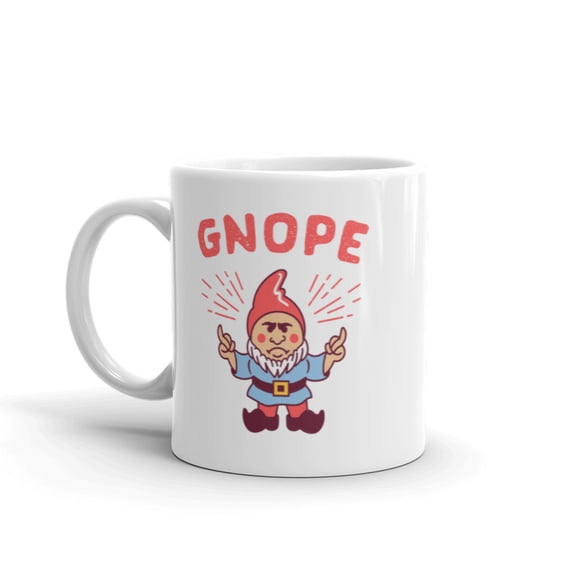 Gnope Mug Funny Nope Little Gnome Wizard Graphic Novelty Coffee Cup  - 11oz