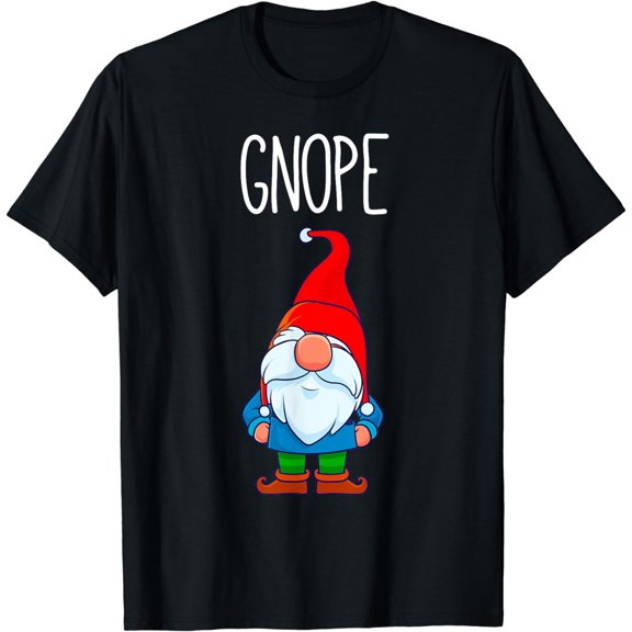 Gnope, Tomte Garden Gnome Gift, Funny Scandinavian Nope T-Shirt
