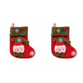thumbnail image 1 of Gnoradne 3D Christmas Santa Snowman Reindeer Pattern Design Stockings,Vintage Xmas Socks Small Candy Gift Bags,Mini Christmas Stocking Hanging Ornaments for Xmas Tree Home Holiday Party Decor(2Pcs), 1 of 3