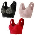 thumbnail image 1 of Gnshining 3PC Bra for Women Breathable Seamless Wide Shoulder Straps Bra Wireless Solid Color No Underwire Everyday Bra, 1 of 5
