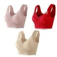 thumbnail image 1 of Gnshining 3PC Bra for Women Breathable Seamless Wide Shoulder Straps Bra Wireless Solid Color No Underwire Everyday Bra, 1 of 5
