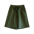 thumbnail image 1 of Gnshining Drawstring Sweat Shorts for Women Summer Wide Leg Shorts Loose Athleisure Shorts Knee Length Sports Pants High Waisted Shorts with Pockets, 1 of 4