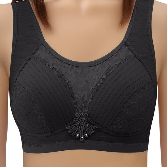 Gnshining Full Coverage Bra for Women Breathable Wide Shoulder Straps Push-up Bra Seamless Soild Color Everyday Underwear