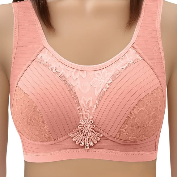Gnshining Full Coverage Bra for Women Breathable Wide Shoulder Straps Push-up Bra Seamless Soild Color Everyday Underwear