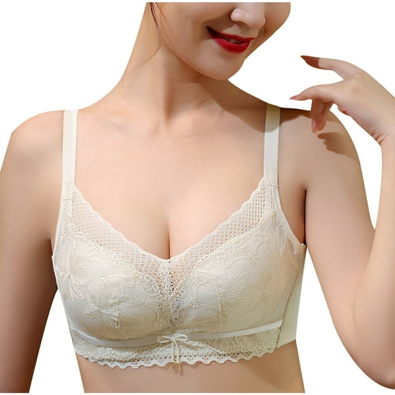 Gnshining Plus Size Bra for Women Breathable Print No Underwire Bra Seamless Wireless Push-up Everyday Bra