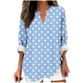 thumbnail image 1 of Gnshining Plus Size Shirts for Women for Leggings Summer Short Sleeve Pullovers Shirts Loose V-Neck Tunic Tops Print Tees Sweatshirts, 1 of 5