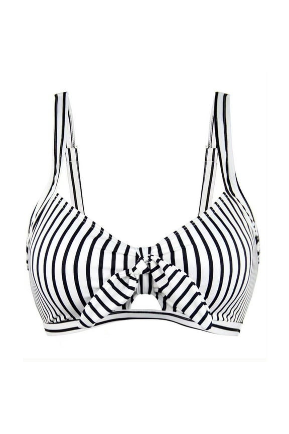 Summer Beachwear Top for Women Pleated Bandeau Swimsuit Strappy Back Swimwear String Bikini Top with Chest Cushion