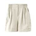thumbnail image 1 of Gnshining Summer Bermuda Shorts for Women Solid Color Biker Shorts Going Out Shorts Wide Leg Workout Shorts Elastic Waist Beach Shorts with Pockets, 1 of 6