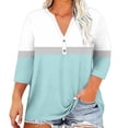 thumbnail image 1 of Gnshining Summer Going Out Tops for Women Plus Size Blouse 3/4 Sleeve Tunic Tops V-Neck Sweatshirts Casual T-Shirt, 1 of 5