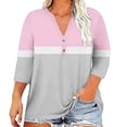 thumbnail image 1 of Gnshining Summer Going Out Tops for Women Plus Size Blouse 3/4 Sleeve Tunic Tops V-Neck Sweatshirts Casual T-Shirt, 1 of 5