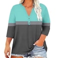 thumbnail image 1 of Gnshining Summer Going Out Tops for Women Plus Size Blouse 3/4 Sleeve Tunic Tops V-Neck Sweatshirts Casual T-Shirt, 1 of 5