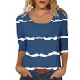 thumbnail image 1 of Gnshining Summer T-Shirt for Women Casual 3/4 Sleeve Tunic Tops Loose Crew Neck Pullover Tops Dressy Work Business Sweatshirts, 1 of 8