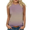 thumbnail image 1 of Gnshining Summer Tunic Shirts for Women Solid Color Gradient Camisole Loose Sleeveless Tank Tops Crew Neck Sweatshirts Blouse, 1 of 4