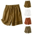 thumbnail image 1 of Gnshining Summer Wide Leg Shorts for Women Leisure Elastic Waist Shorts Plus Size Shorts Solid Color Workout Shorts Athleisure Sweat Shorts with Pockets, 1 of 5